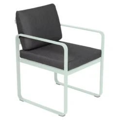 Fermob Bellevie Dining Armchair Tuinstoel Kussen Antraciet Ice Mint
