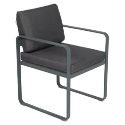 Fermob Bellevie Dining Armchair Tuinstoel Kussen Antraciet Storm Grey