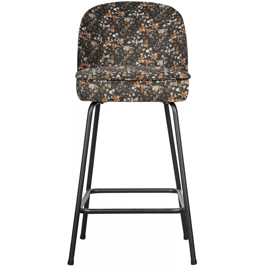 BePureHome Vogue Barkruk Fluweel 65cm Aquarel Flower Zwart 3 BePureHome Vogue Barkruk Fluweel 65cm Aquarel Flower Zwart