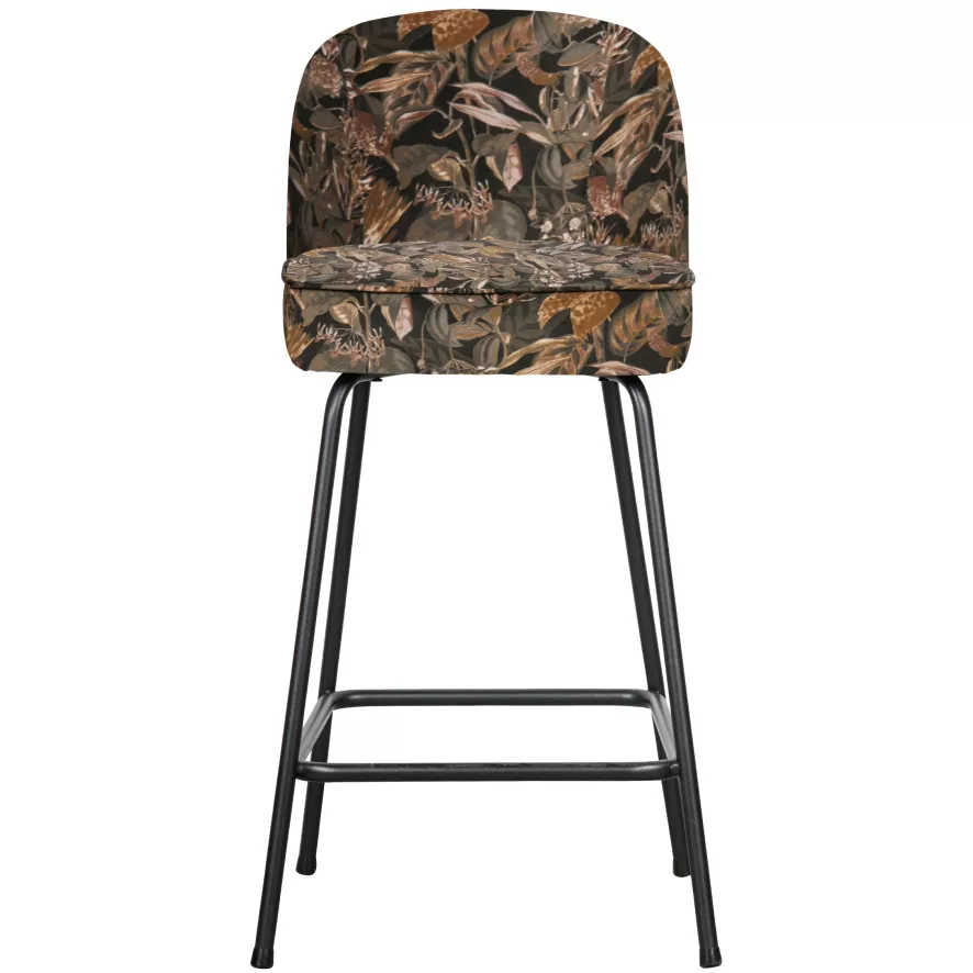 BePureHome Vogue Barkruk Fluweel 65cm Aquarel Flower Zwart 4 BePureHome Vogue Barkruk Fluweel 65cm Aquarel Flower Zwart - Afbeelding 2