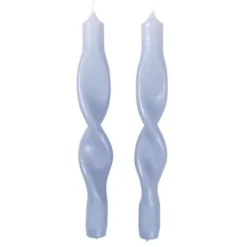 Broste Copenhagen Twist Swirl Kaars Set Van 2 Light Blue