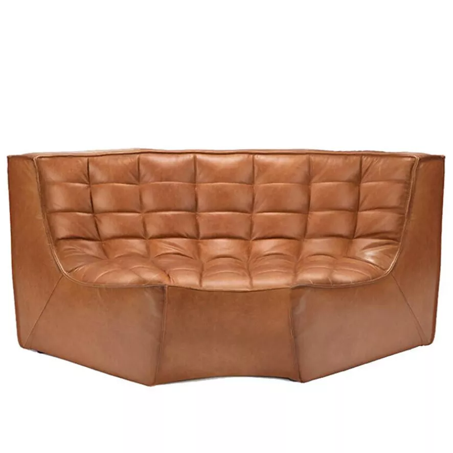 Ethnicraft N701 Bank Rond Hoekelement Old Saddle 3 Ethnicraft N701 Bank Rond Hoekelement Old Saddle