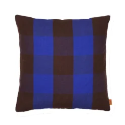Ferm Living Grand Kussen 50x50 Chocolate/Bright Blue