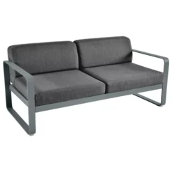 Fermob Bellevie 2-zits Loungebank Kussen Antraciet Storm Grey