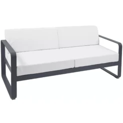 Fermob Bellevie 2-zits Tuinbank Kussen Wit Anthracite