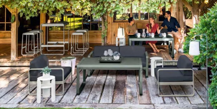 Fermob Bellevie 3-zit Loungebank Kussen Antraciet Red Ochre 10 Fermob Bellevie 3-zit Loungebank Kussen Antraciet Red Ochre - Afbeelding 8