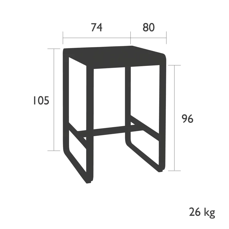 Fermob Bellevie Statafel 74x80 Liquorice 5 Fermob Bellevie Statafel 74x80 Liquorice - Afbeelding 3