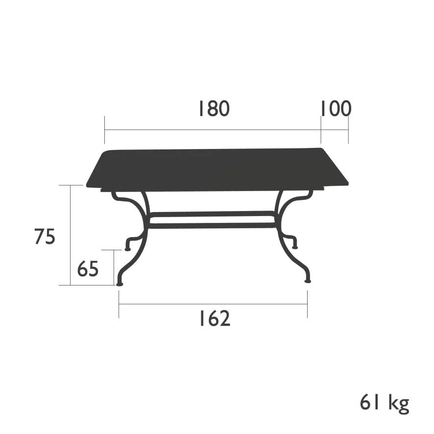 Fermob Romane Tuintafel 180x100 Poppy 8 Fermob Romane Tuintafel 180x100 Poppy - Afbeelding 6