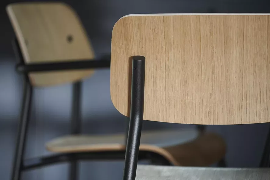 Fermob Studie Eetkamerstoel Eiken Indoor Acapulco Blue 6 Fermob Studie Eetkamerstoel Eiken Indoor Acapulco Blue - Afbeelding 4