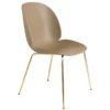 Gubi Beetle Stoel Met Messing Onderstel, Pebble Brown