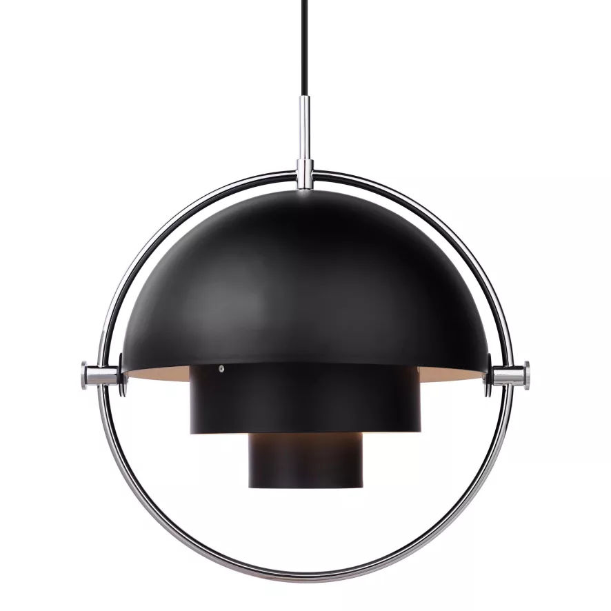 Gubi Multi-Lite Hanglamp Ø36 Large Chroom/zwart 3 Gubi Multi-Lite Hanglamp Ø36 Large Chroom/zwart