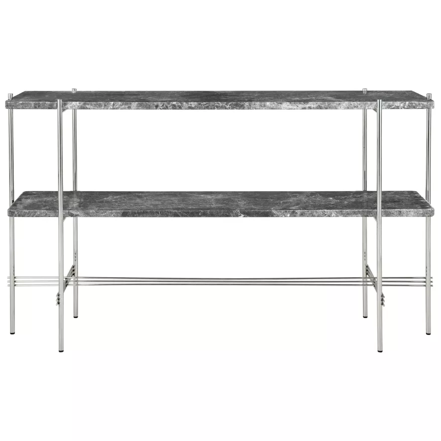 Gubi TS Console 120x30x72 Polished Steel Grey Emperador Marble 3 Gubi TS Console 120x30x72 Polished Steel Grey Emperador Marble
