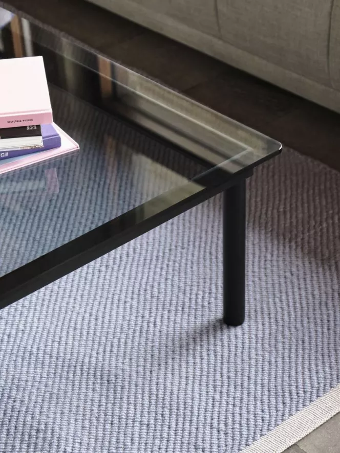 Hay Kofi Salontafel Zwart Gelakt Eiken 80x80 Geribbeld Glas 5 Hay Kofi Salontafel Zwart Gelakt Eiken 80x80 Geribbeld Glas - Afbeelding 3