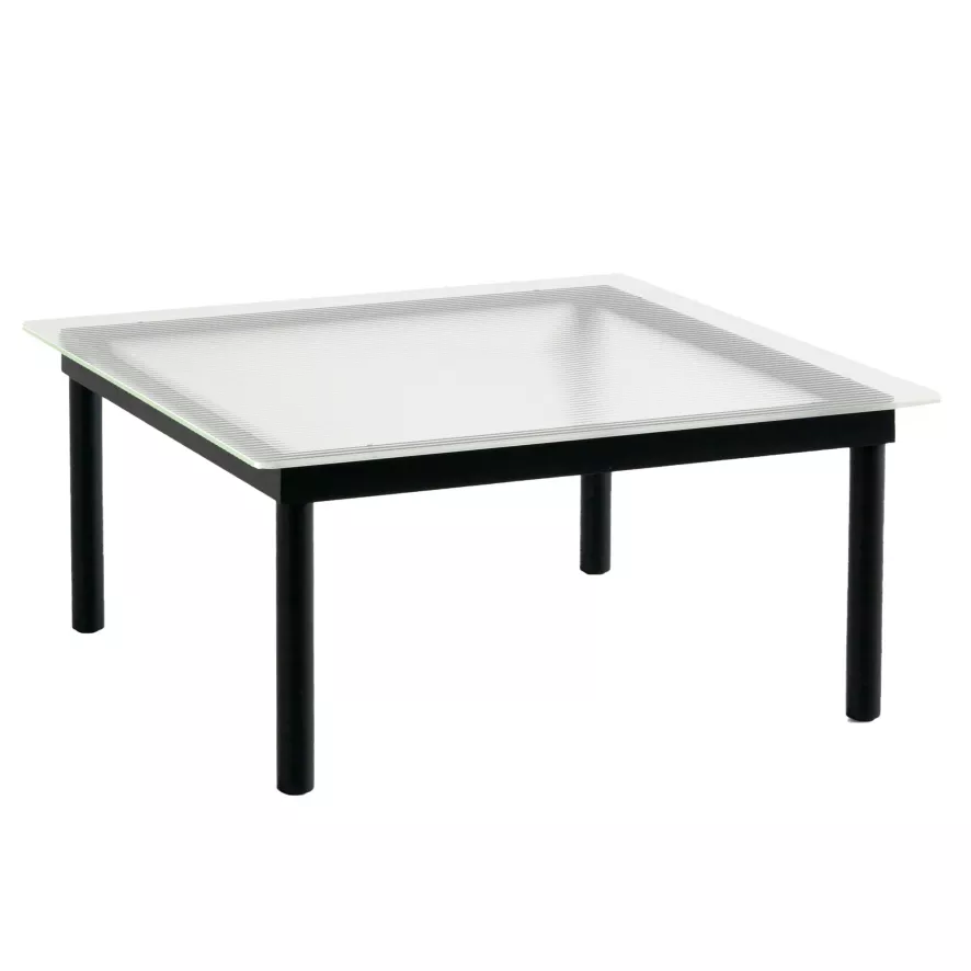Hay Kofi Salontafel Zwart Gelakt Eiken 80x80 Geribbeld Glas 3 Hay Kofi Salontafel Zwart Gelakt Eiken 80x80 Geribbeld Glas
