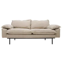 HKliving Retro Bank 2-zits Wafer/cream