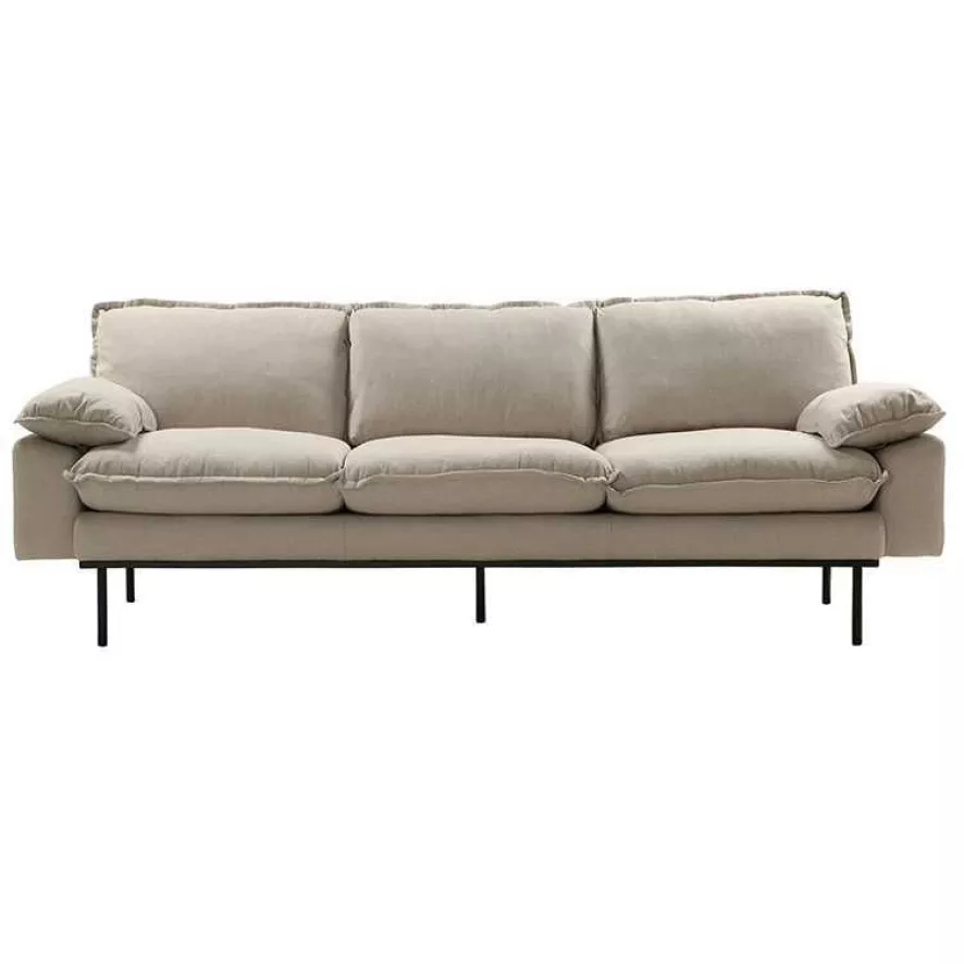 HKliving Retro Bank 3-zits Beige 18 HKliving Retro Bank 3-zits Beige - Afbeelding 16
