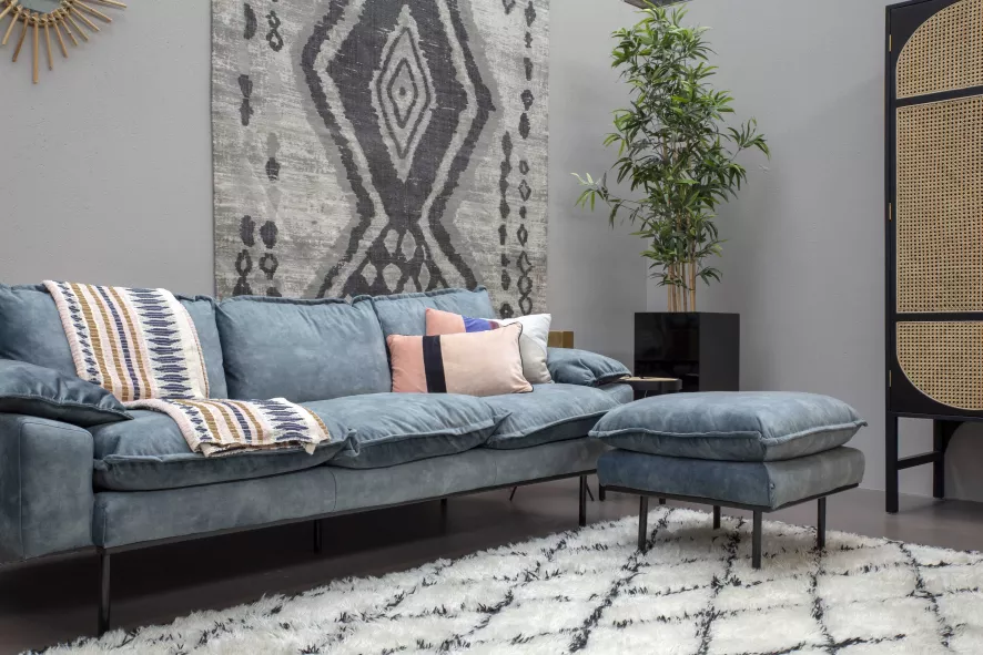 HKliving Retro Bank 3-zits Beige 4 HKliving Retro Bank 3-zits Beige - Afbeelding 2