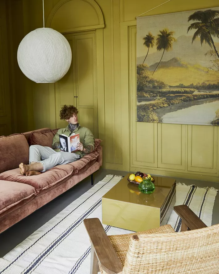 HKliving Retro Bank 3-zits Beige 22 HKliving Retro Bank 3-zits Beige - Afbeelding 20