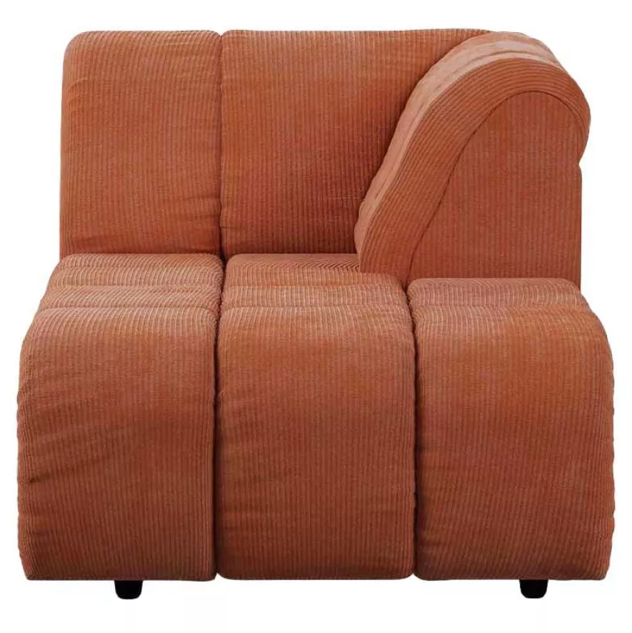 HKliving Wave Bank Element Left Divan Corduroy Rib Dusty Orange 3 HKliving Wave Bank Element Left Divan Corduroy Rib Dusty Orange