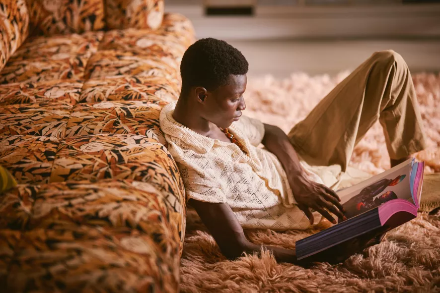 HKliving Wave Bank Element Left Divan Corduroy Rib Dusty Orange 5 HKliving Wave Bank Element Left Divan Corduroy Rib Dusty Orange - Afbeelding 3