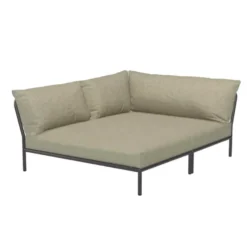 Houe Level2 Cozy Corner Loungebank Links Frame Donkergrijs Stof Moss