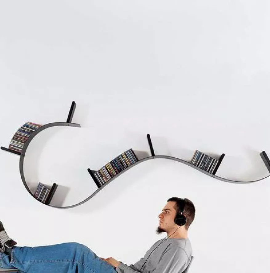 Kartell Bookworm Wandplank 7 Boeksteunen Aluminium 4 Kartell Bookworm Wandplank 7 Boeksteunen Aluminium - Afbeelding 2