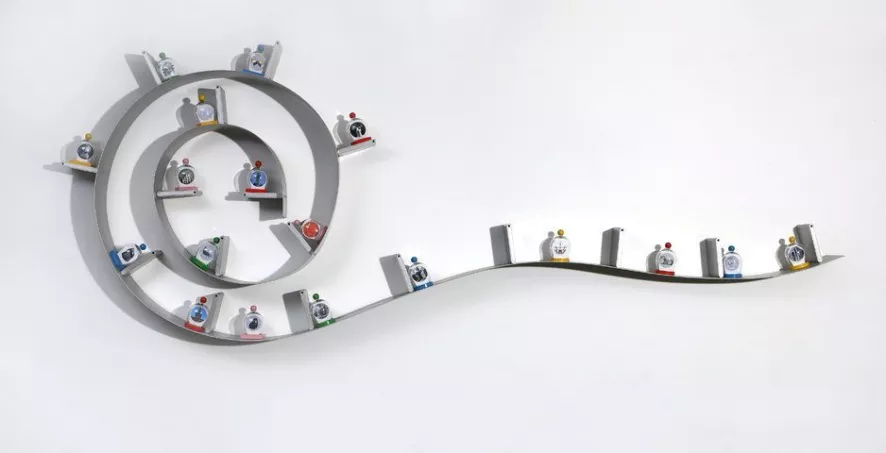 Kartell Bookworm Wandplank 7 Boeksteunen Aluminium 6 Kartell Bookworm Wandplank 7 Boeksteunen Aluminium - Afbeelding 4