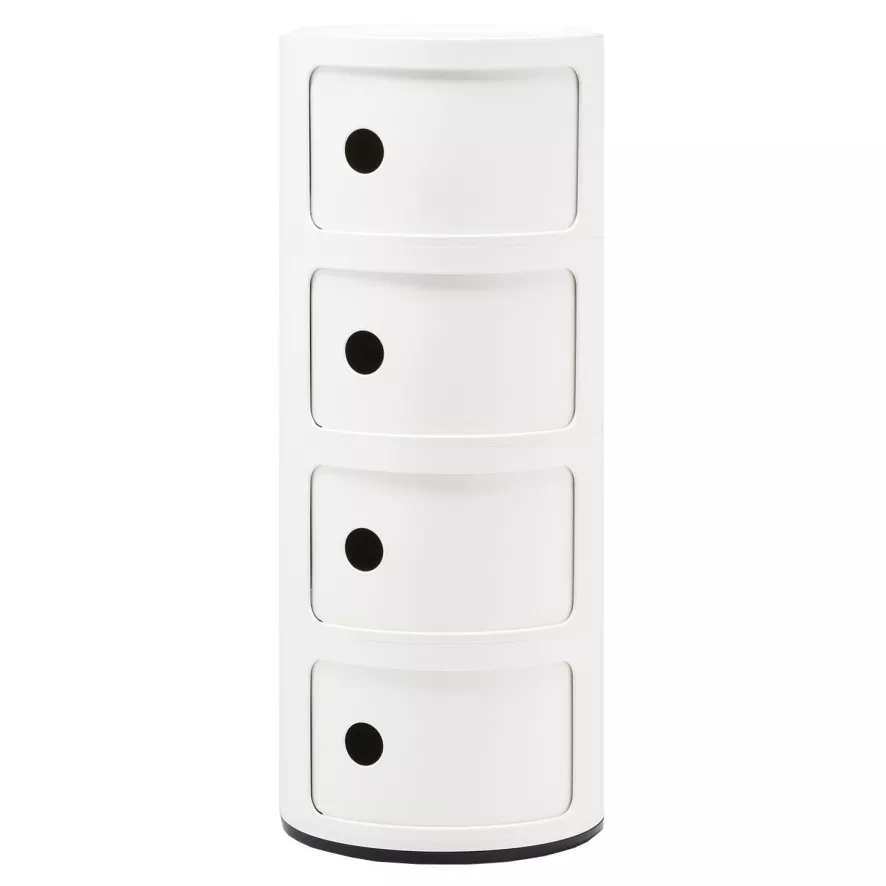 Kartell Componibili Kast Extra Large (4 Comp.) Ø32 Wit 3 Kartell Componibili Kast Extra Large (4 Comp.) Ø32 Wit