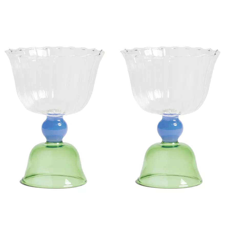 & Klevering &klevering Tulip Wijnglazen Set Van 2 Blauw 12 & Klevering &klevering Tulip Wijnglazen Set Van 2 Blauw - Afbeelding 10