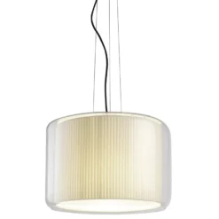 Marset Mercer Hanglamp Ø44 Naturel Geribbeld Katoen