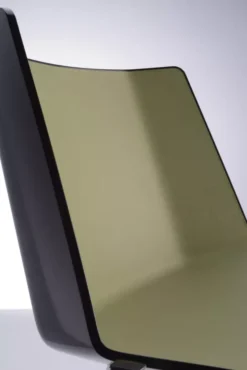 MDF Italia Aïku Sled Stoel Zonder Armleuning, Verchroomd, Gloss Black - Military Green