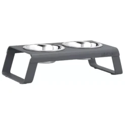 MiaCara Desco Hondenvoerbak Small Aluminium Grijs