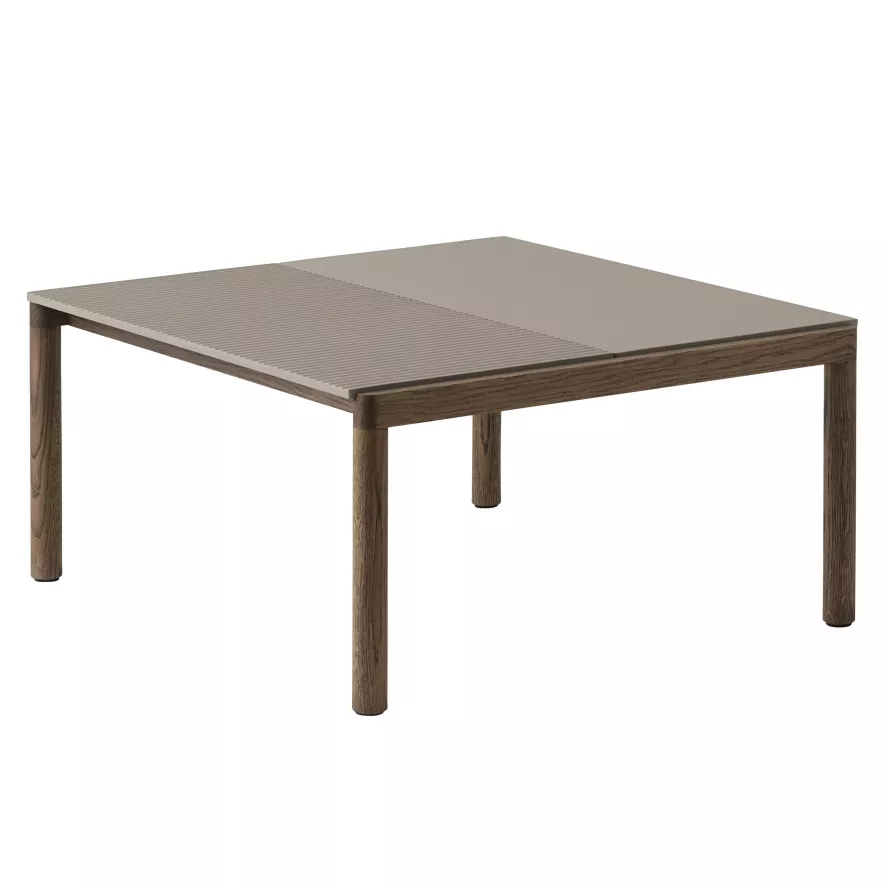Muuto Couple Salontafel 80x84 Wavy Donker Eiken Taupe 3 Muuto Couple Salontafel 80x84 Wavy Donker Eiken Taupe