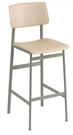 Muuto Loft Barkruk 75cm Dusty Green/eiken