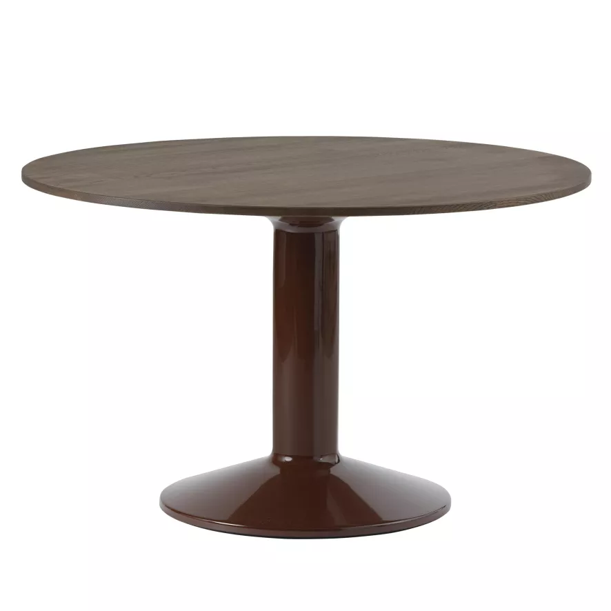 Muuto Midst Eettafel 120 Donker Geolied Eiken Donkerrode Voet 3 Muuto Midst Eettafel 120 Donker Geolied Eiken Donkerrode Voet