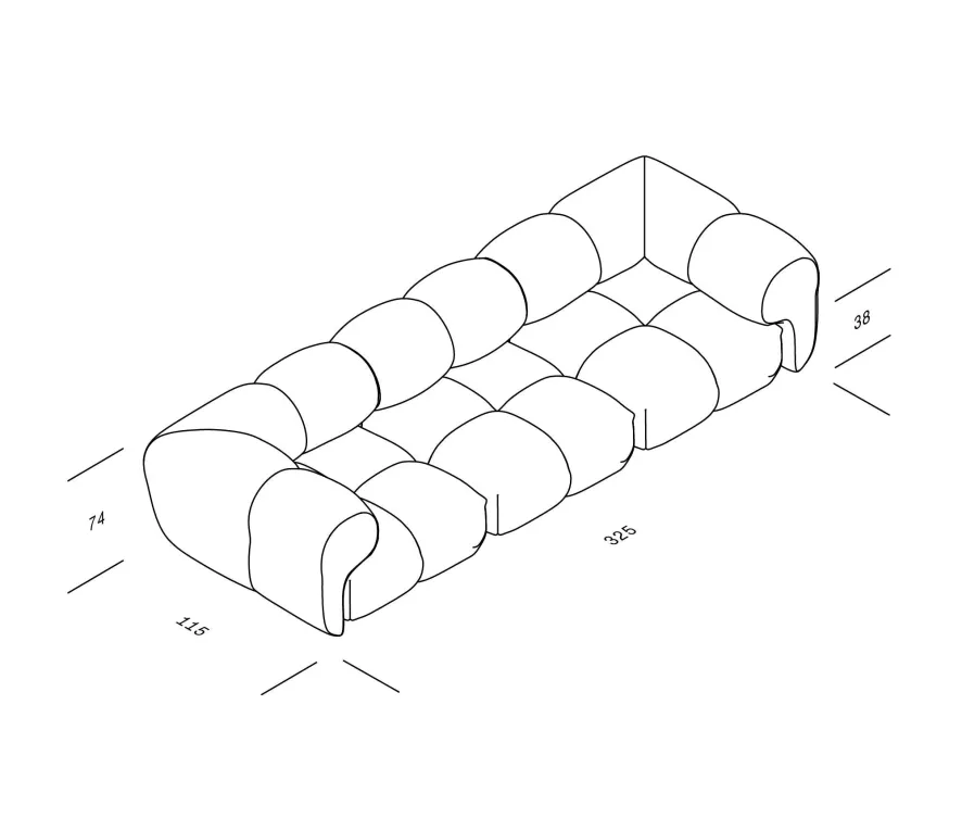 Objekte Unserer Tage Sander 3,5-zits Bank Lilac Blue 11 Objekte Unserer Tage Sander 3,5-zits Bank Lilac Blue - Afbeelding 9