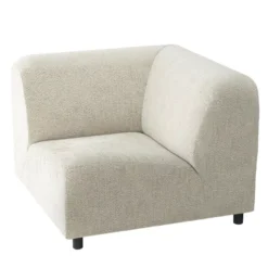 POLSPOTTEN A-Round-U Bank Hoek Boucle Wit