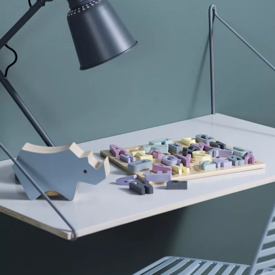 Sebra ABC Houten Puzzel Denim Blue 4 Sebra ABC Houten Puzzel Denim Blue - Afbeelding 2