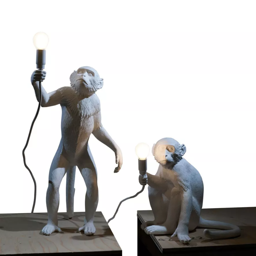 Seletti Monkey Sitting Tafellamp Wit 5 Seletti Monkey Sitting Tafellamp Wit - Afbeelding 3