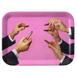 Seletti Toiletpaper Dienblad Lipsticks Pink