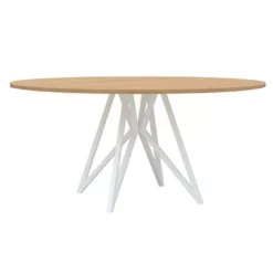Studio HENK Butterfly Quadpod Tafel 160, Wit Frame, Hardwax Light 3041, Rechte Hoeken