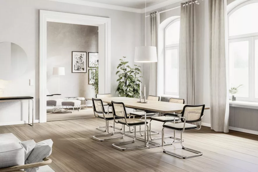 Thonet S1070 Eettafel 220x100 Massief Eiken Geolied 5 Thonet S1070 Eettafel 220x100 Massief Eiken Geolied - Afbeelding 3