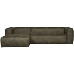 WOOOD Exclusive Bean Bank Met Chaise Longue Links Leer Army
