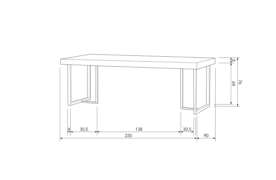 WOOOD Exclusive Maxime Eettafel 220x90 8 WOOOD Exclusive Maxime Eettafel 220x90 - Afbeelding 6